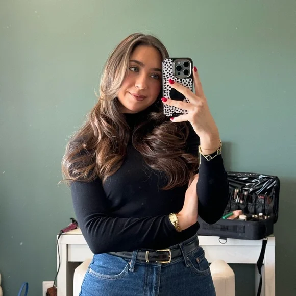 Black Women's Turtle Neck Top - Picture 2 of 4